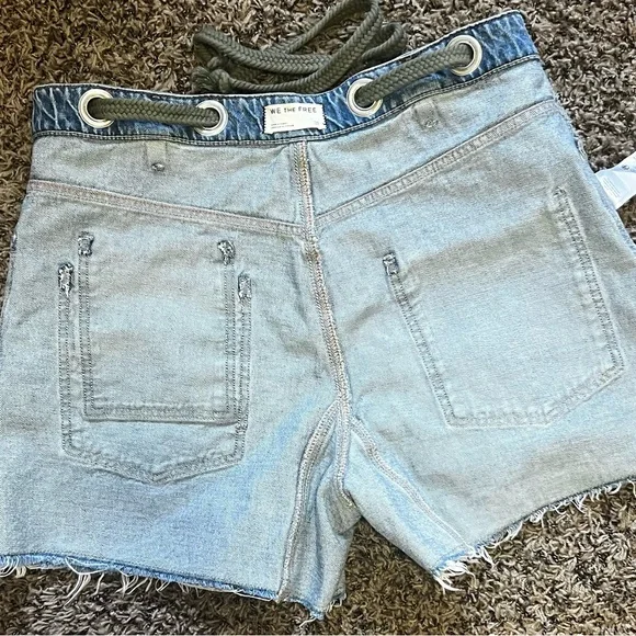 WE THE FREEBy Free People:”Moxie” Low Slung Shorts In Truest Blue - Picture 14 of 16